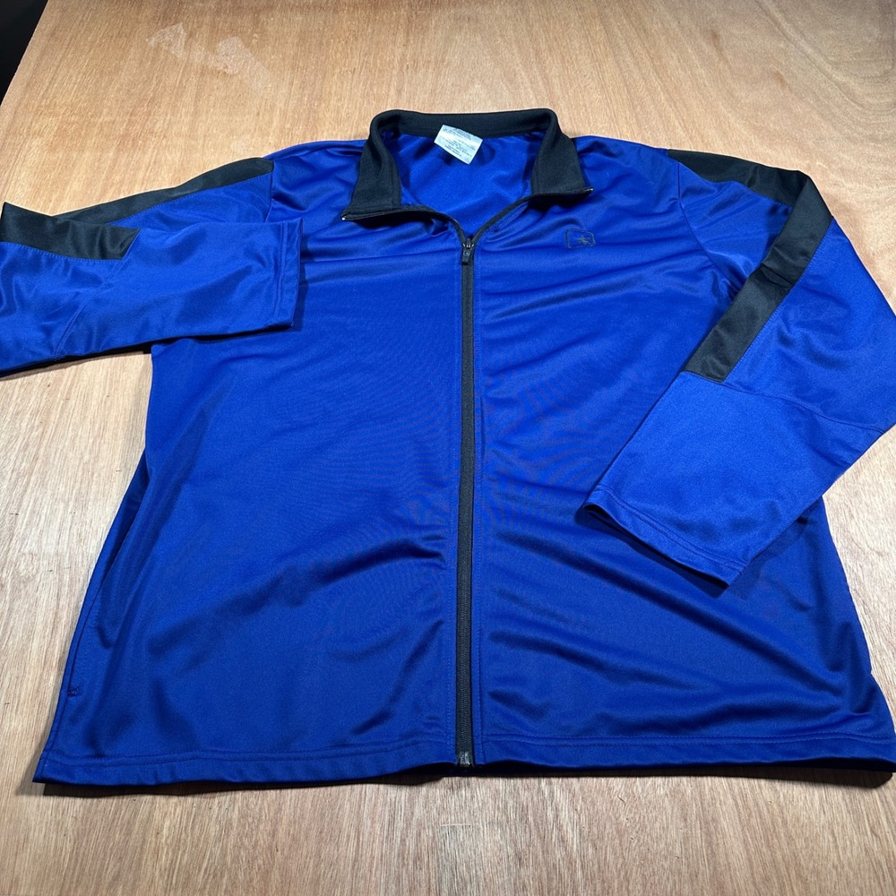 AND1 Track Jacket Mens 2XL Blue Black Streak Full Zip Athletic